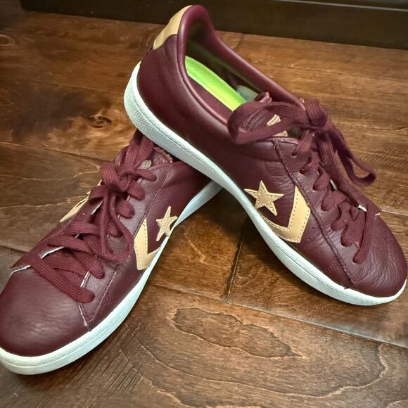 Converse Pro Leather 76 Ox Sneaker Skate Shoes Burgundy Mens 5.5 / Womens 7 - Picture 1 of 8